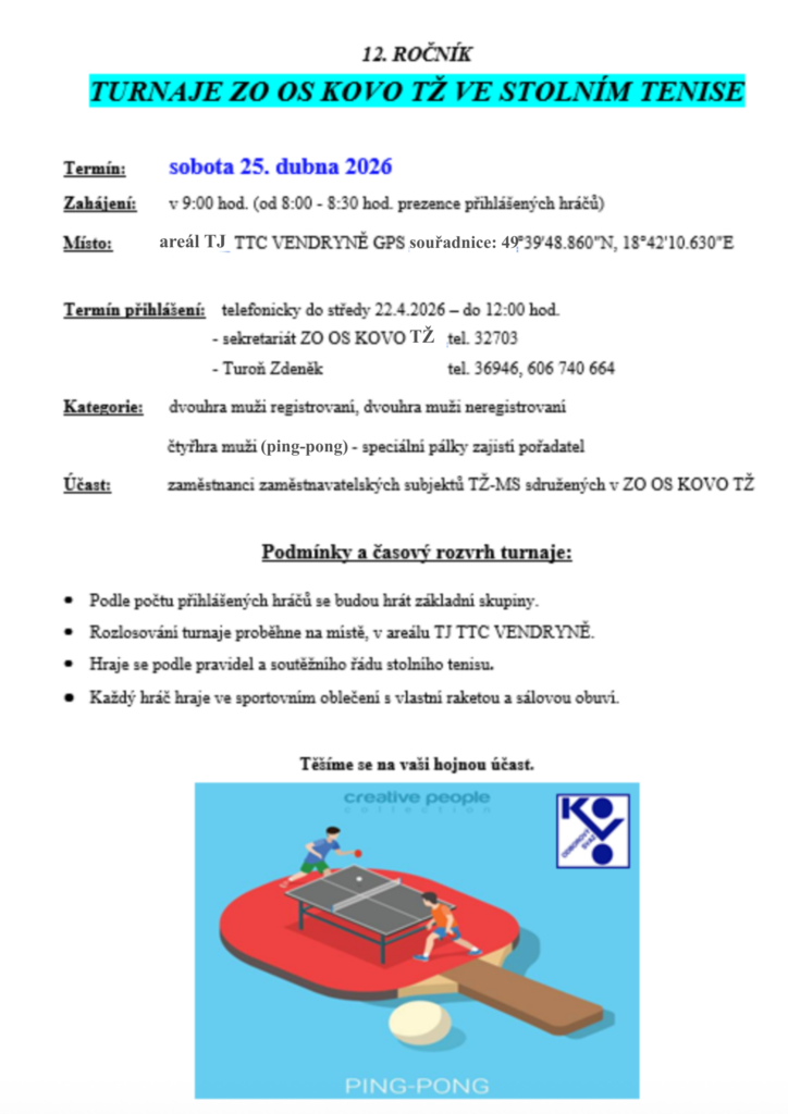 Turnaj ve stolním tenise